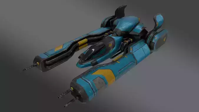 Sci-Fi Fighter Jet  - Game Ready 
