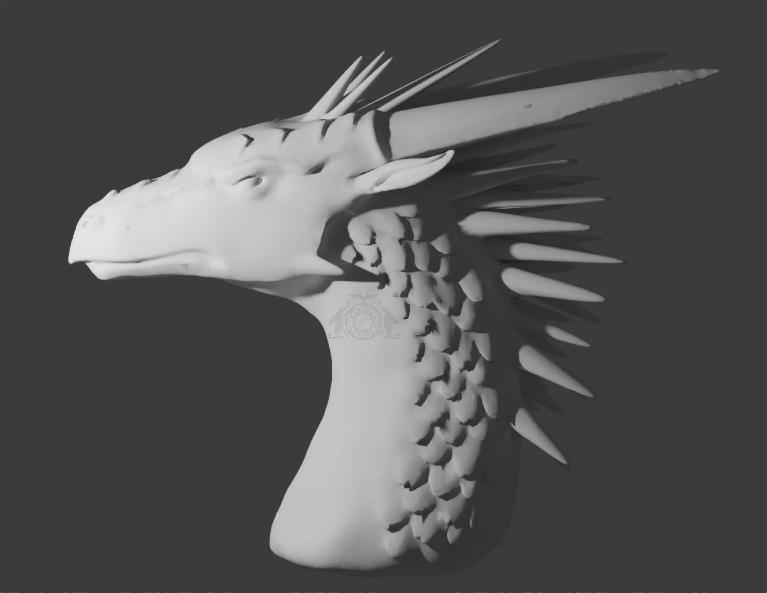 Dragon Bust Model Wings of Fire inspired Low-poly 3D model
