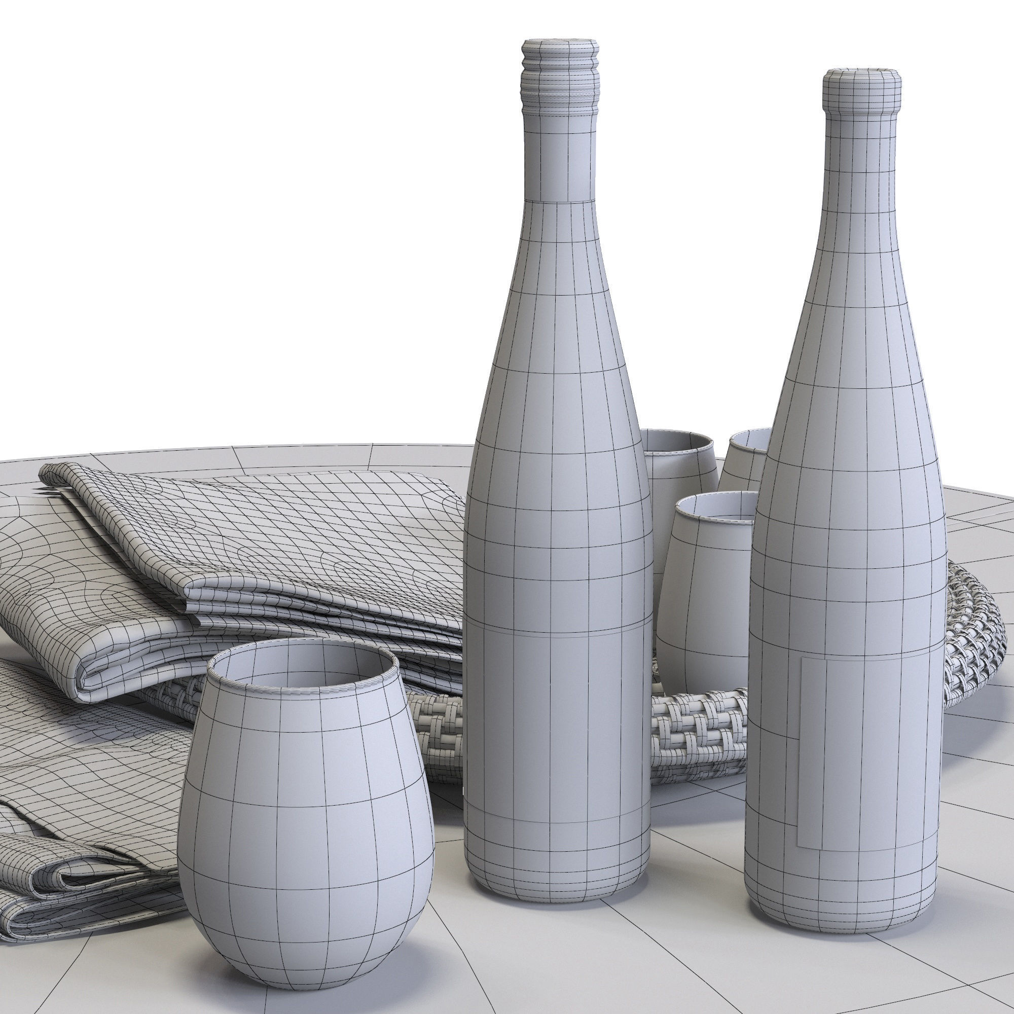 CrateBarrel Vintner Chair and Avalon Table 3D model_5