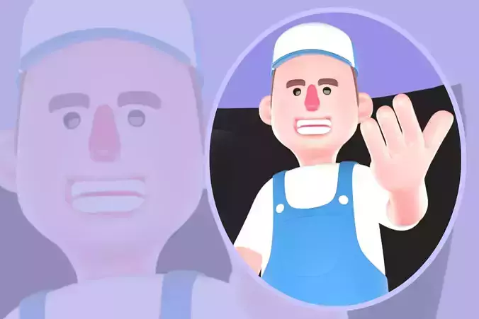 Stylized 3D Friendly Mechanic Character - Cartoon Auto 