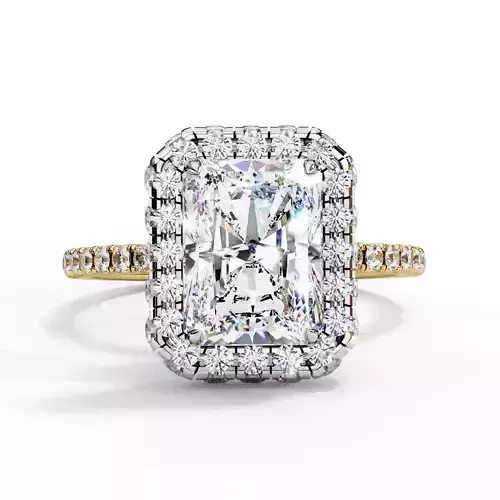 Hidden Halo Radiant Cut Diamond Ring