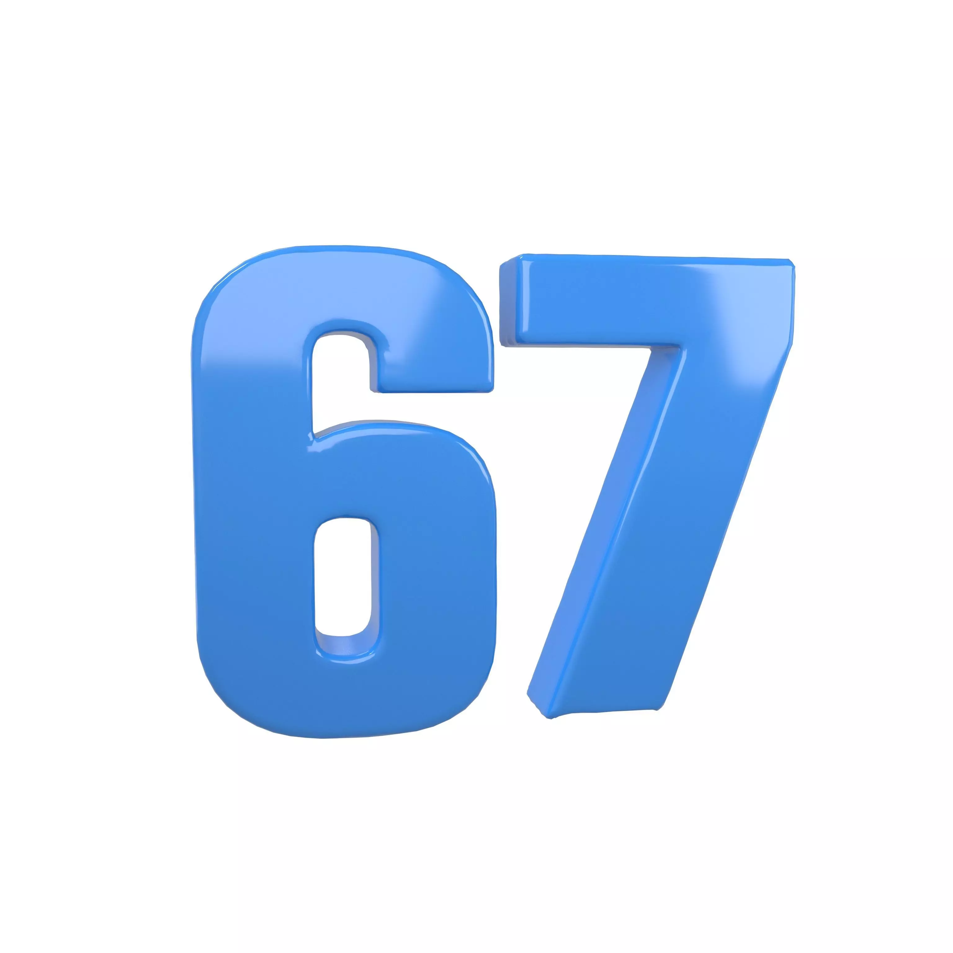 Six Seven Text V1 001 Low-poly 3D model