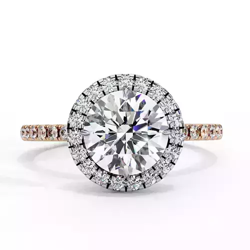 Halo Round Cut Diamond Engagement Ring