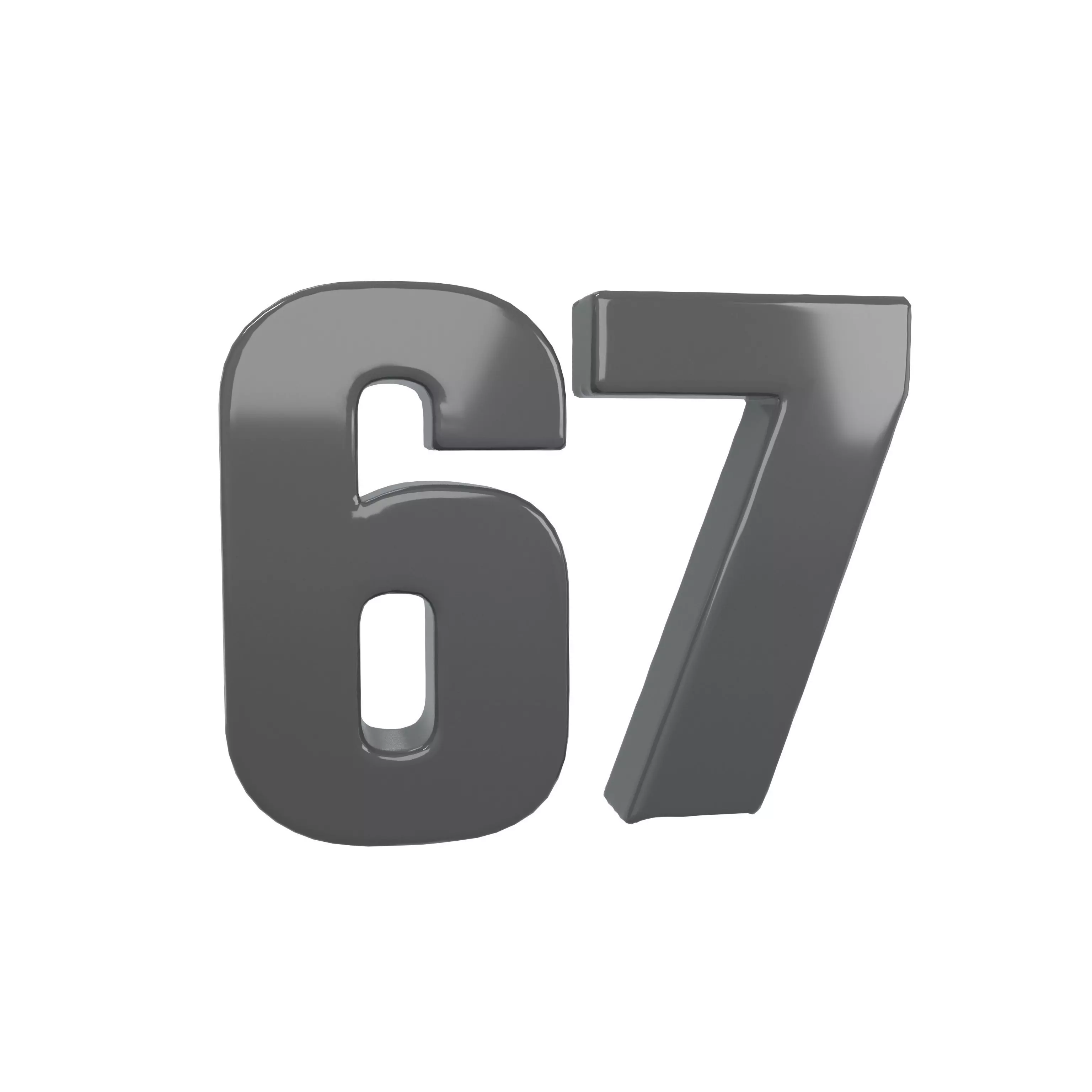 Six Seven Text V1 002 Low-poly 3D model