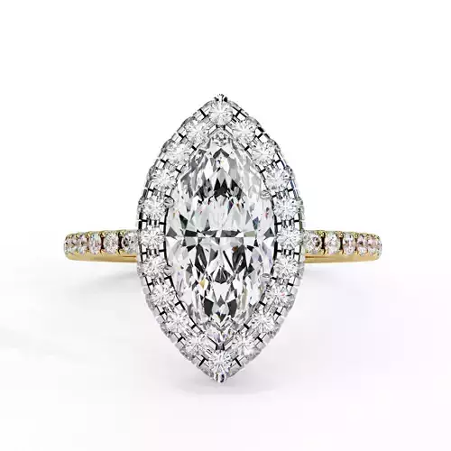 Halo Marquise Cut Diamond Anniversary Ring