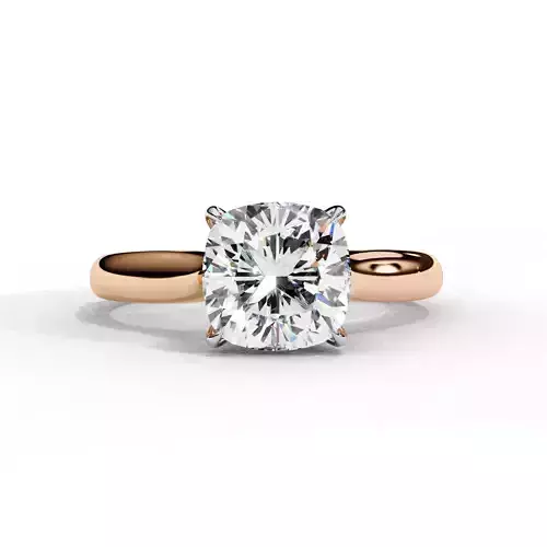 Solitaire Cushion Cut Ring For Bridesmaid Gift