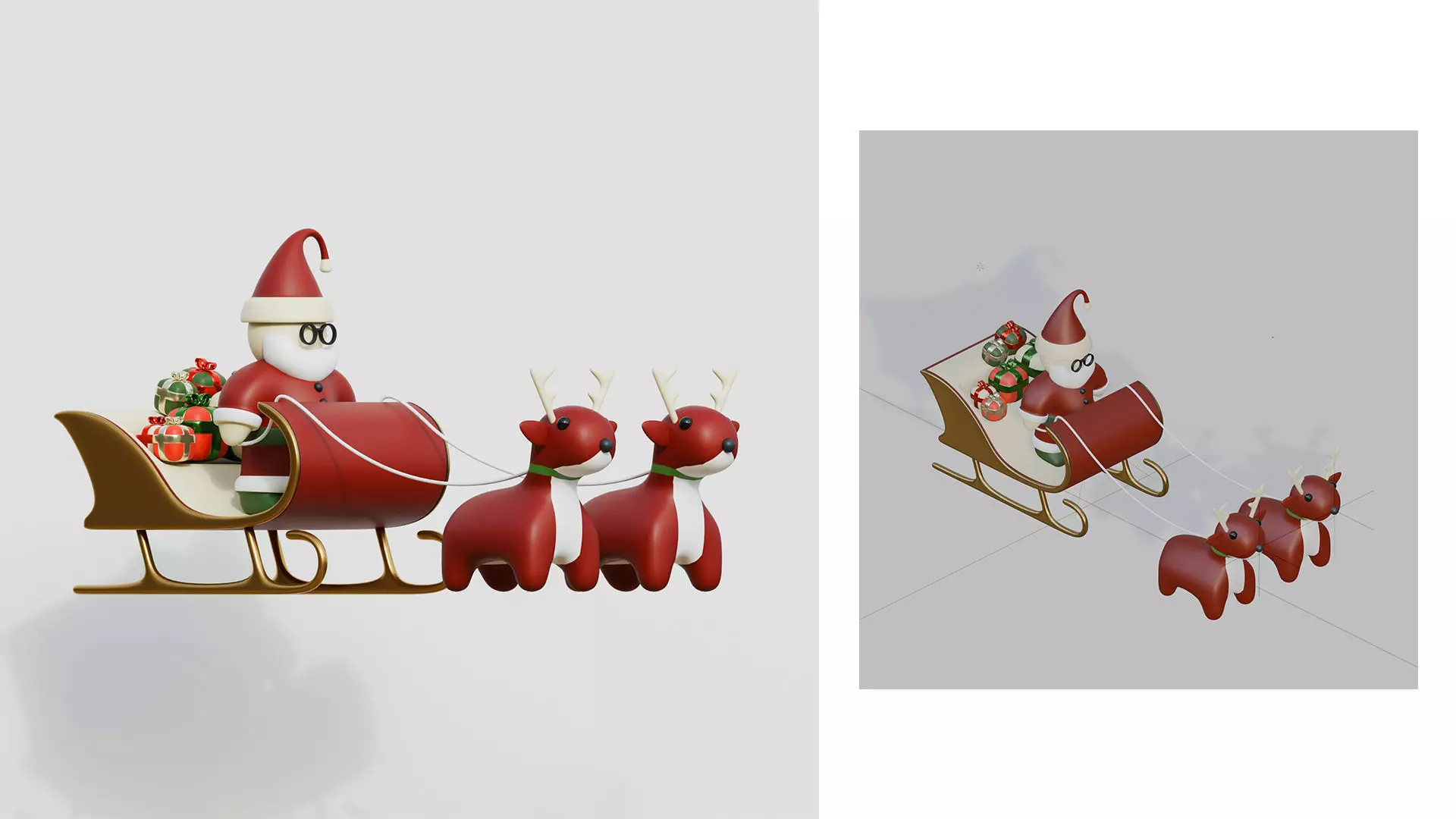 Santa Sleigh 3D model