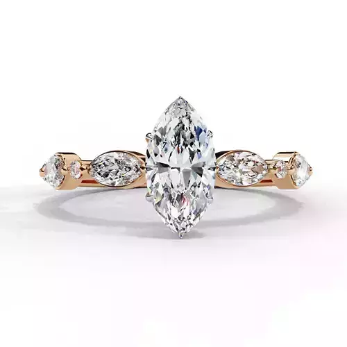 Marquise Cut Signet Band For Bridesmaid Gift And Christmas Gift