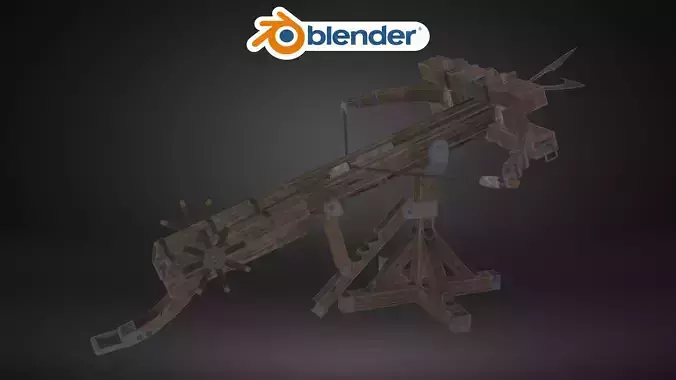 Ballista Turret Game Ready Weapon Low Poly