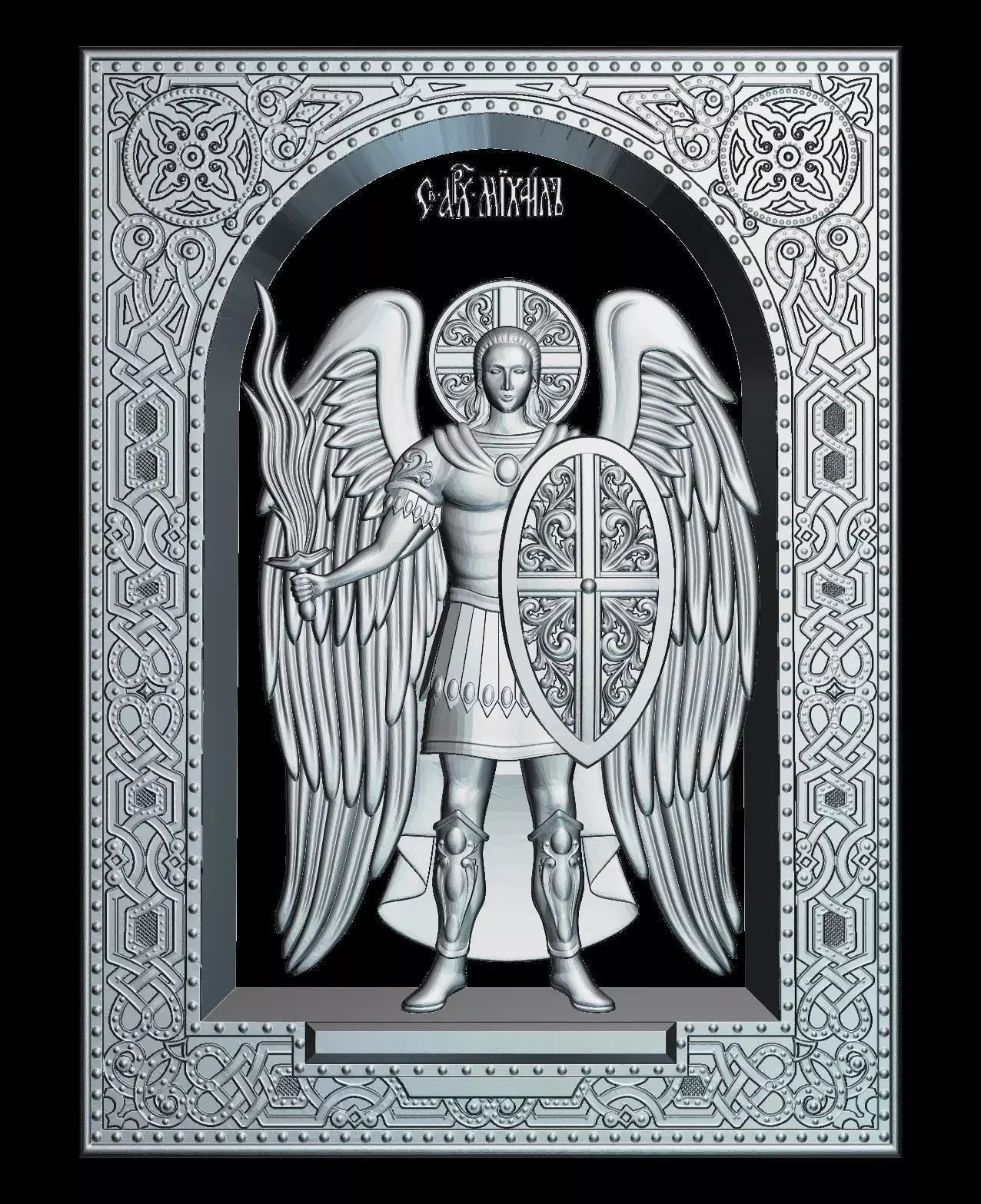 51 RELIGION ICON 3D STL Mihail Arhanghel  Model for CNC Router  3D print model_0