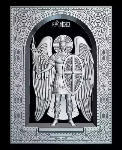 51 RELIGION ICON 3D STL Mihail Arhanghel  Model for CNC Router  3D print model