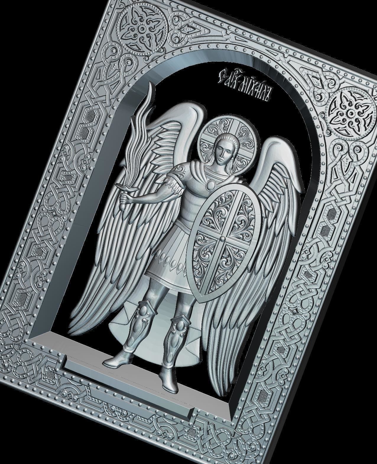 51 RELIGION ICON 3D STL Mihail Arhanghel  Model for CNC Router  3D print model_1