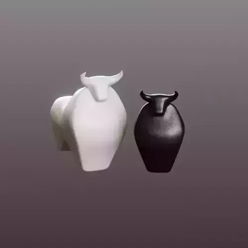 Minimal Bull Figurine