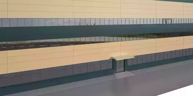 Industrial Building Factory 021 3D model 7