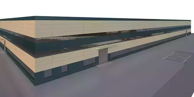 Industrial Building Factory 021 3D model 5