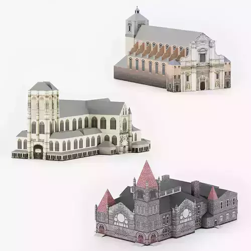 CHURCH Lowpoly 3D Model Collection