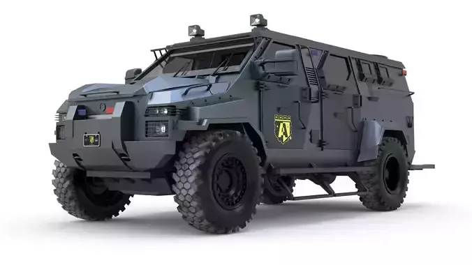 Futuristic Armored Military APC 3D Model