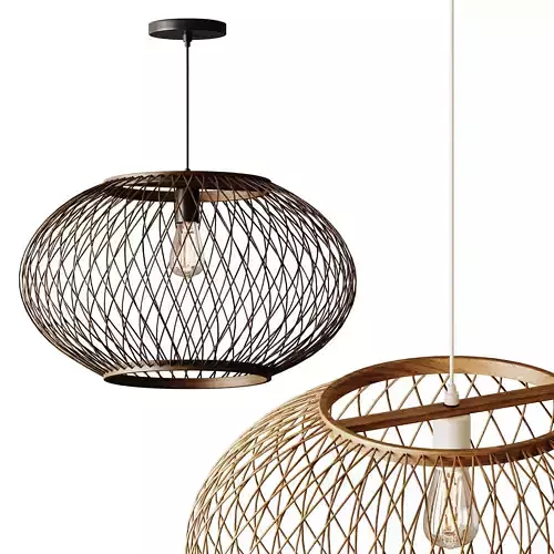 Natural Round Bamboo Hanging Pendant Lights