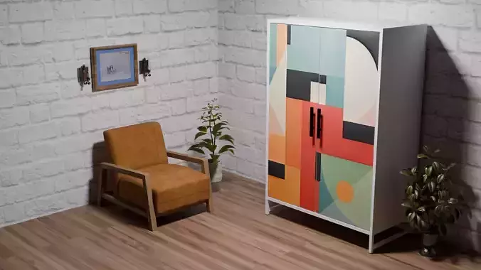Colorful Abstract Modern Wardrobe