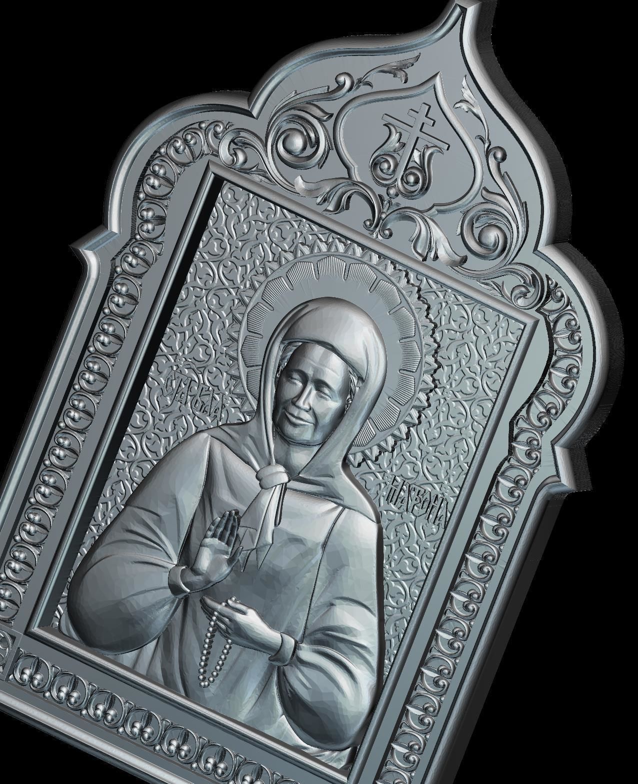 57 RELIGION ICON Matrona of Moscow STL Model for CNC Router 3D print model_1