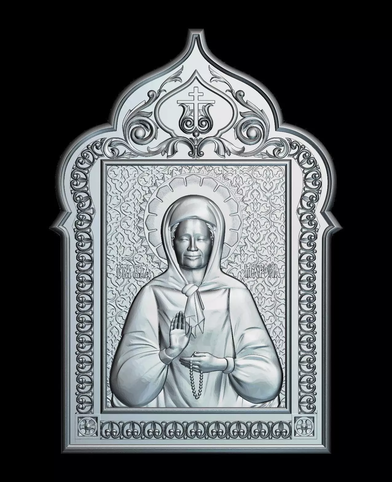 57 RELIGION ICON Matrona of Moscow STL Model for CNC Router 3D print model_0