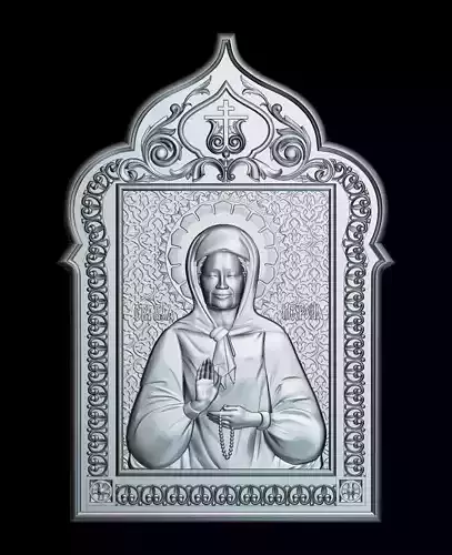 57 RELIGION ICON Matrona of Moscow STL Model for CNC Router