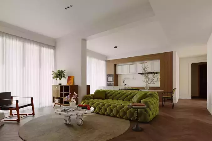 Mid Century interior scene
