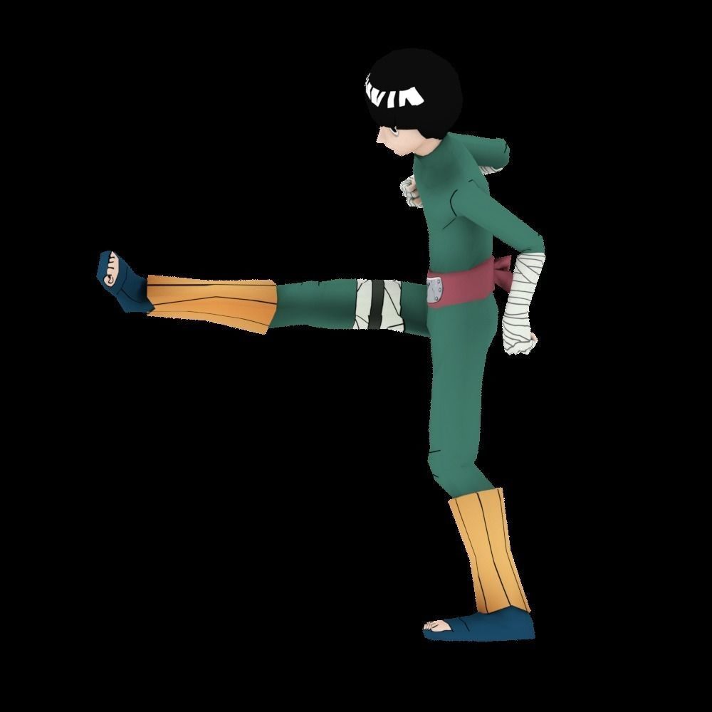 Rock lee Low-poly 3D model_3