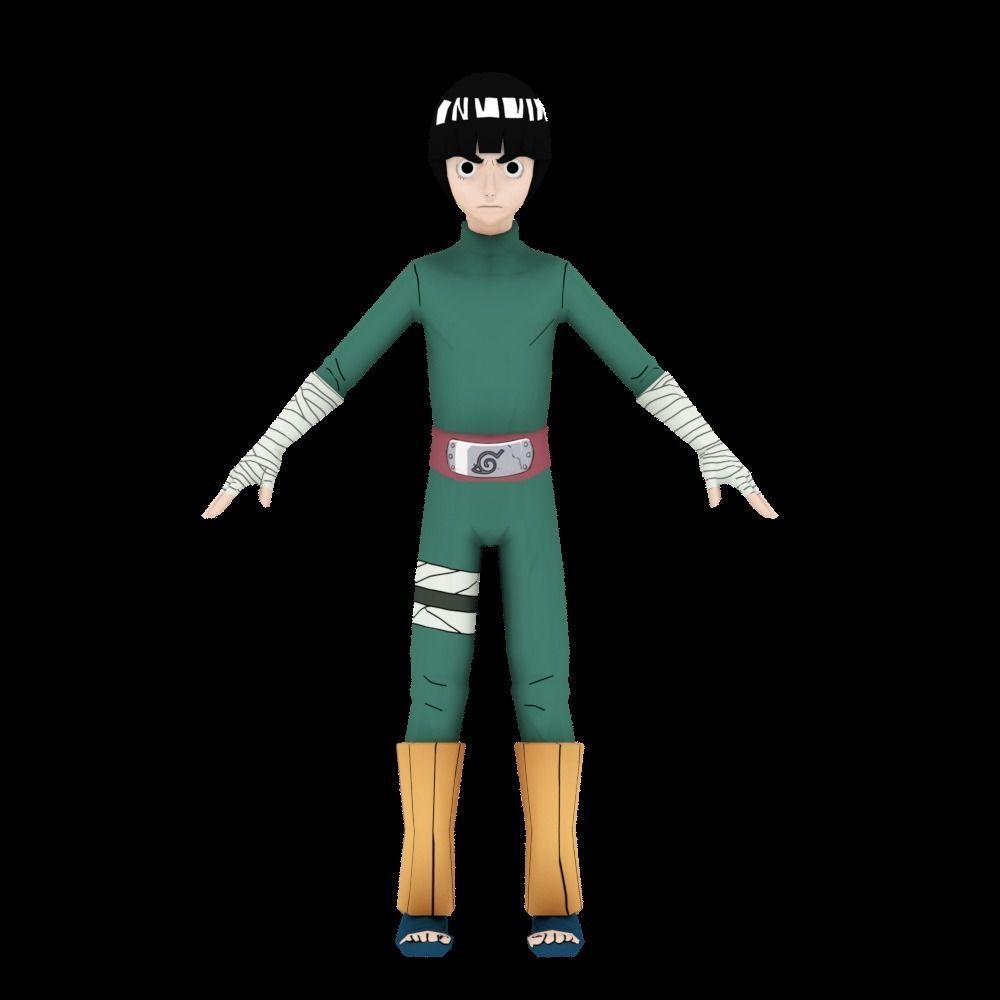 Rock lee Low-poly 3D model_6