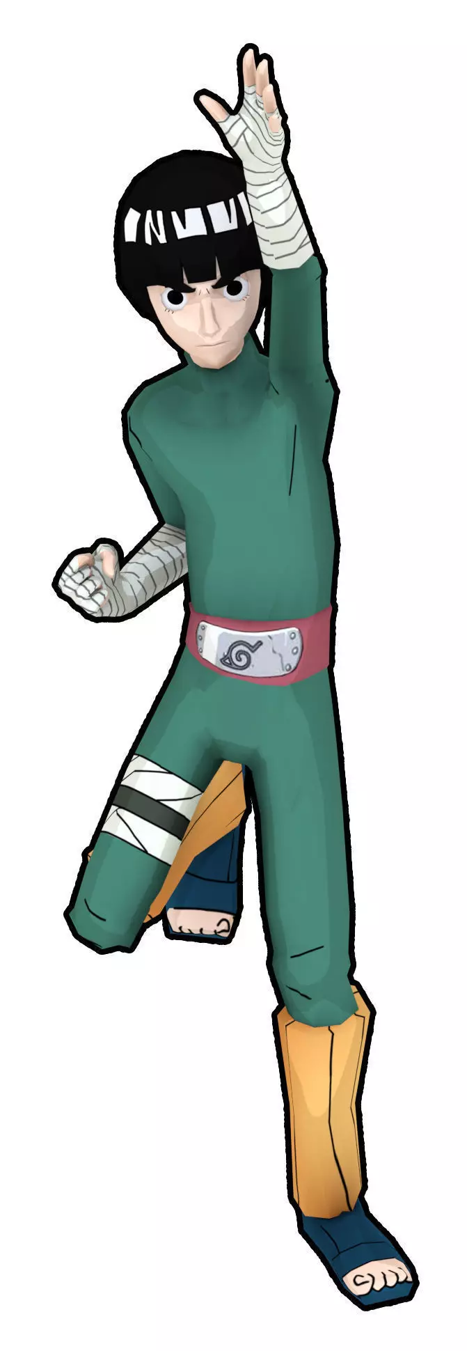 Rock lee Low-poly 3D model_0