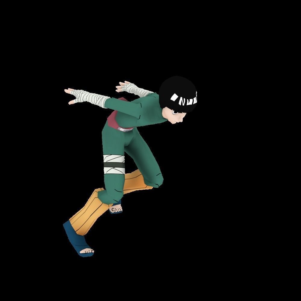 Rock lee Low-poly 3D model_5