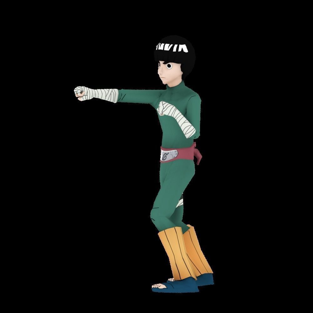 Rock lee Low-poly 3D model_1