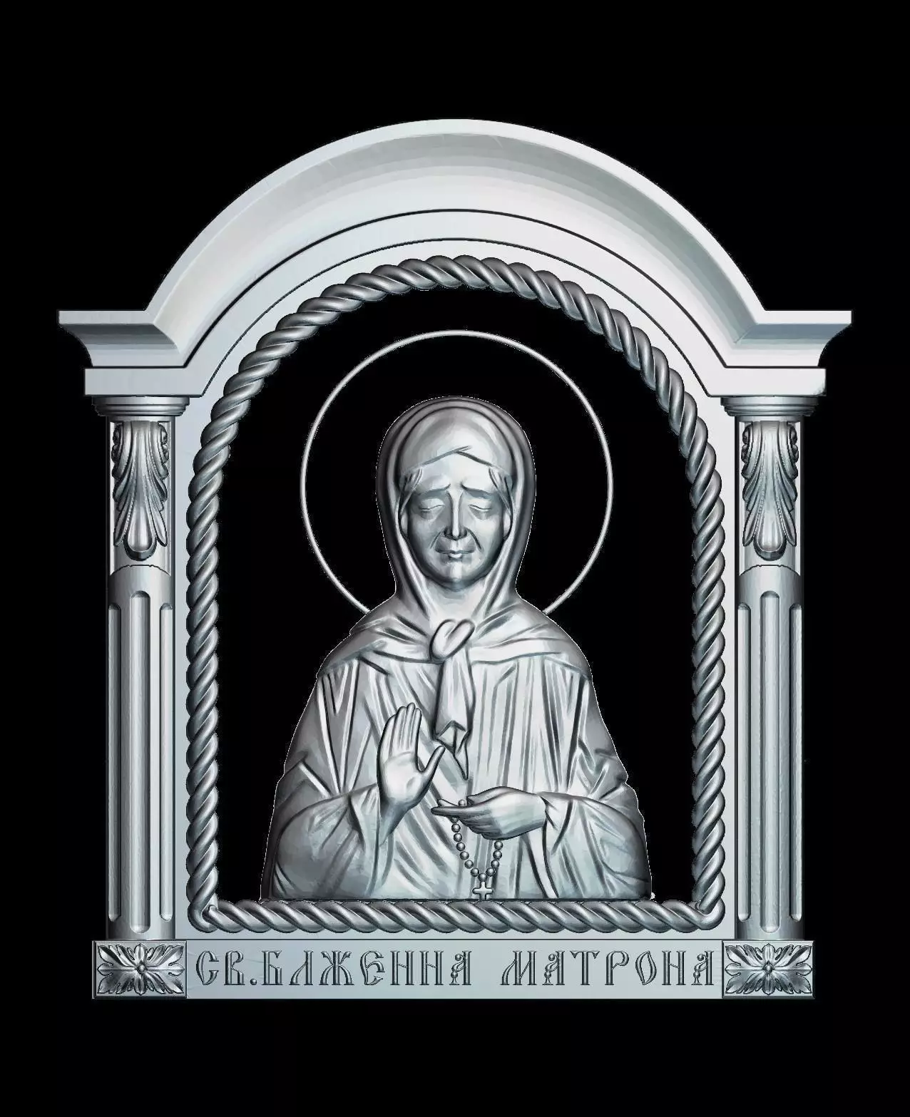 58 RELIGION ICON Blessed Matrona of Moscow 3D print model_0