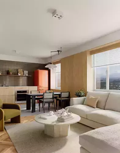 Mid Century interior scene