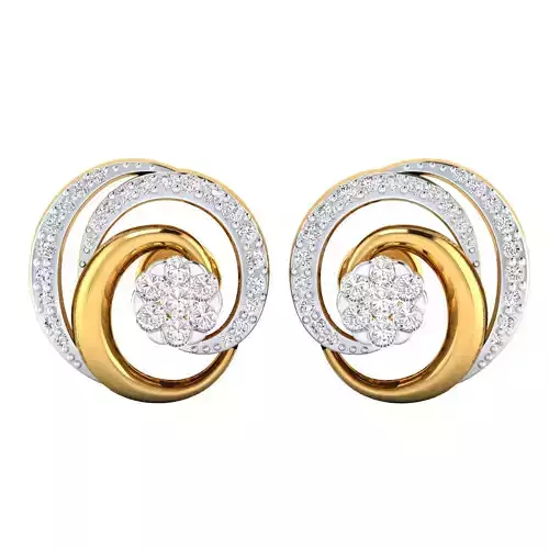 Diamond Studs Earrings Render 3dm STL SLC JCD OBJ FBX Details
