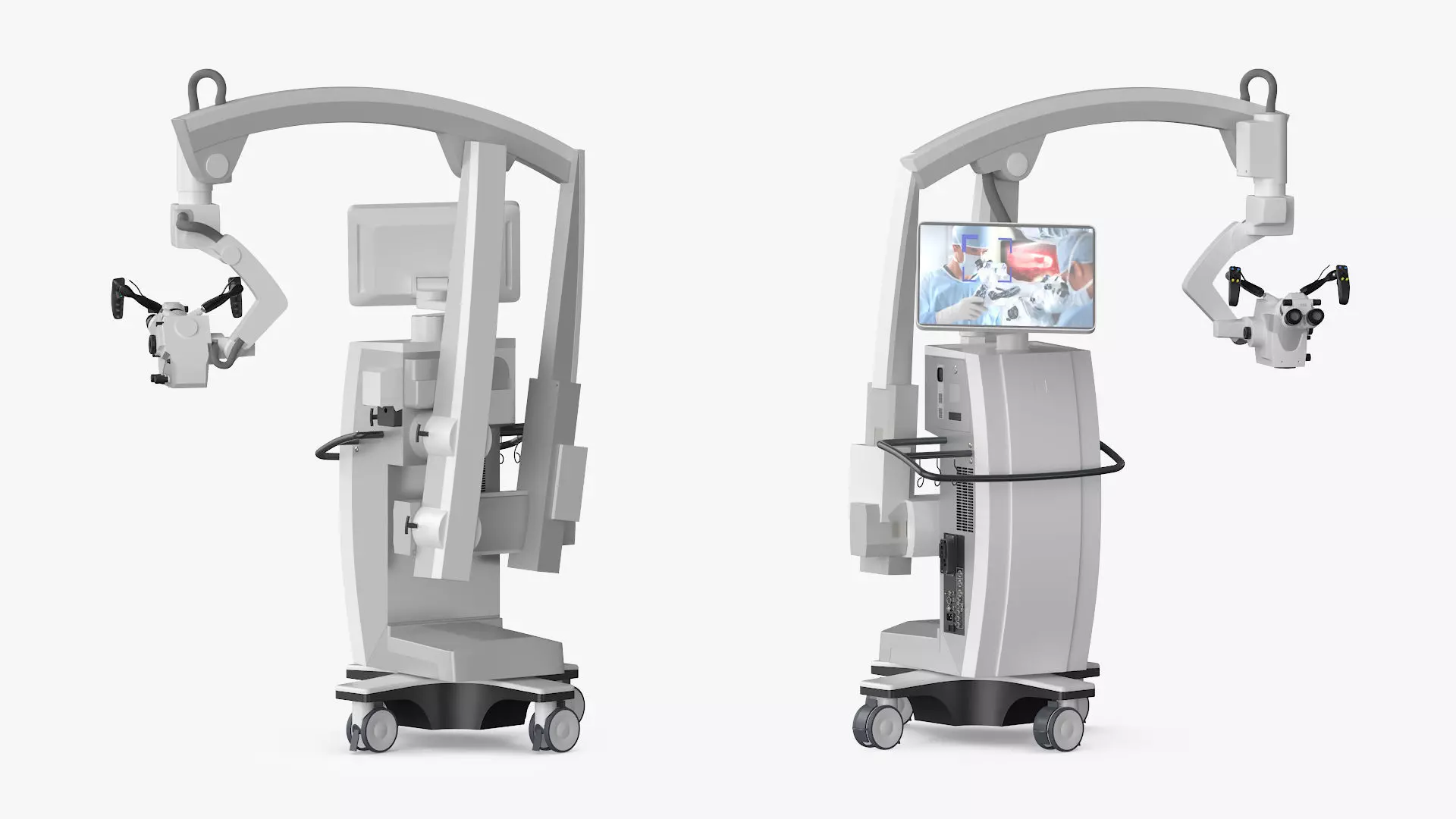 Advanced Surgical Microscope With Monitor Rigged 3D model