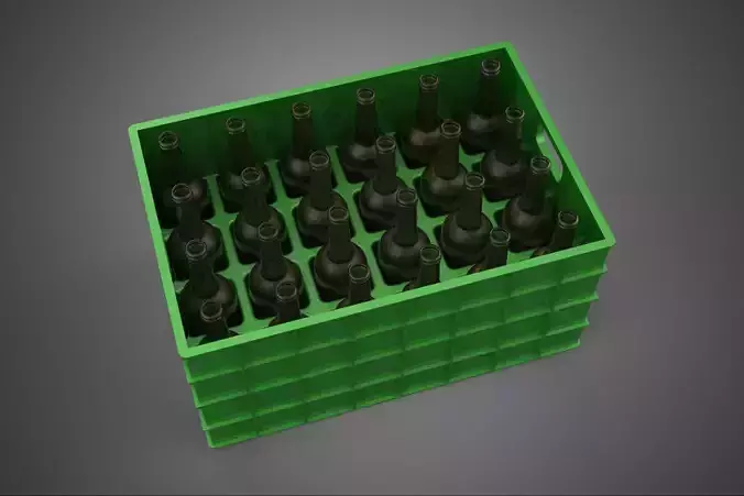 GREEN BOTTLE CARRIER PLASTIC CRATE BOX CONTAINER STORAGE TRAY