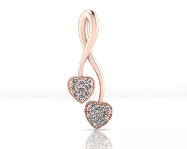 heart pave setting jewelry pendant