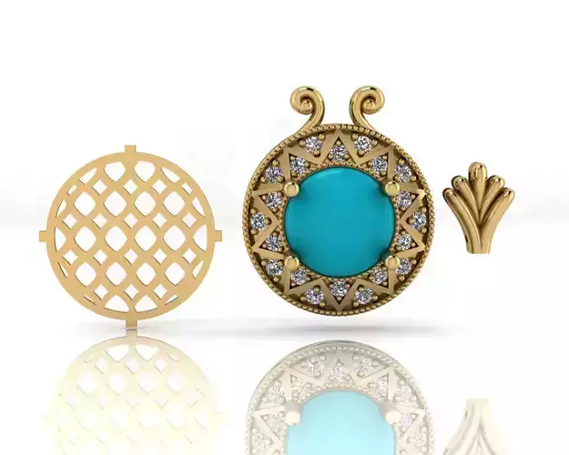 round halo jewelry pendant