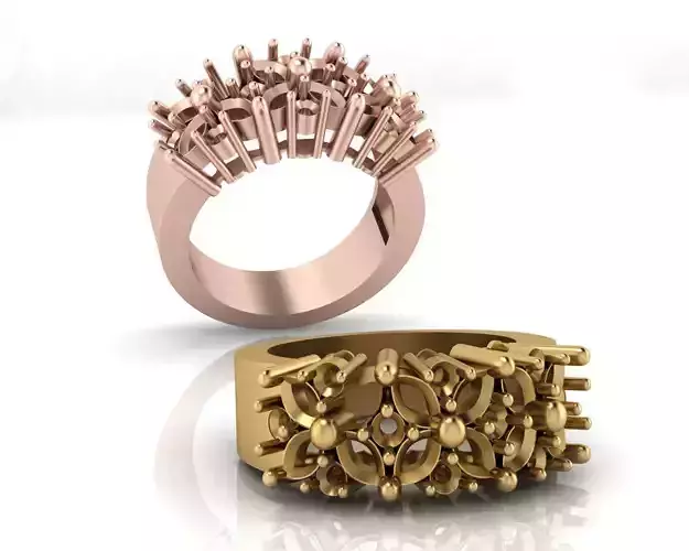 marquise and round jewelry ring