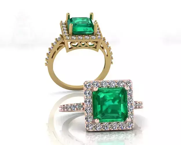 emerald square engagement jewelry ring