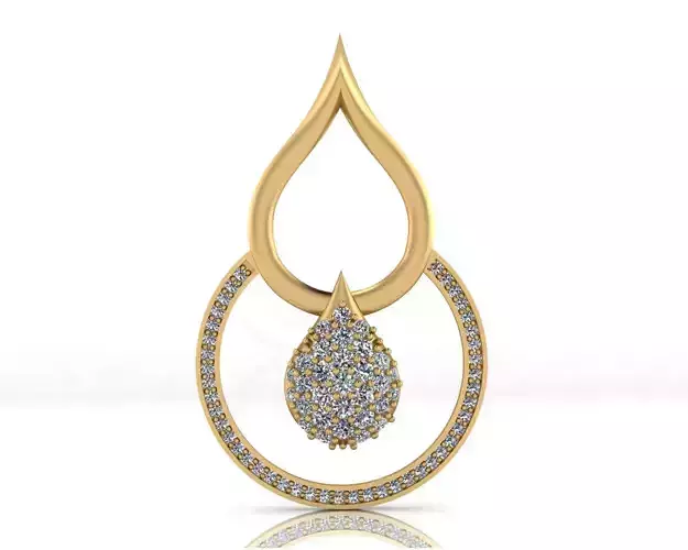 pear pave setting jewelry pendant