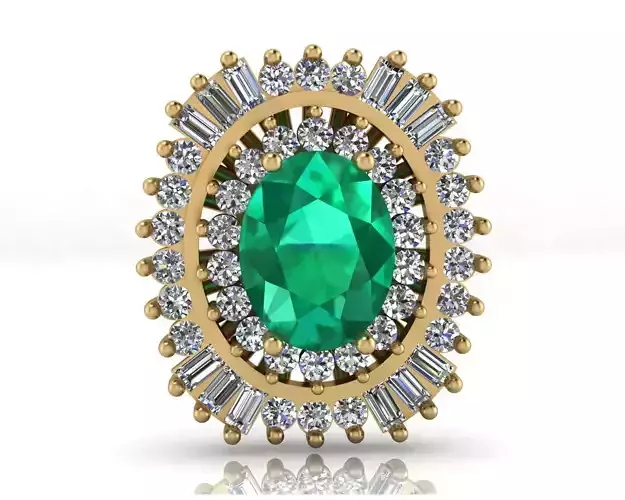 oval emerald halo jewelry pendant
