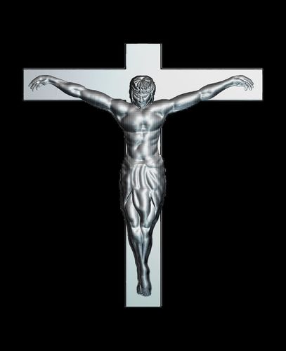 64 RELIGION ICON Cross Crucifixion simple 3D print model