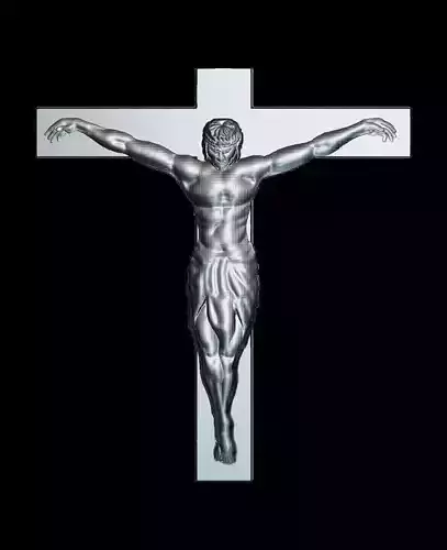 64 RELIGION ICON Cross Crucifixion simple 3D print model