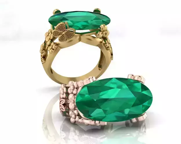 oval emerald jewelry ring