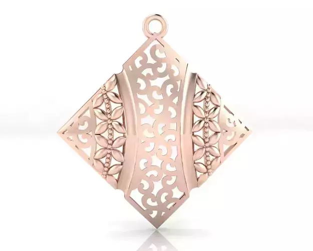 rectangle fusion gold pendant