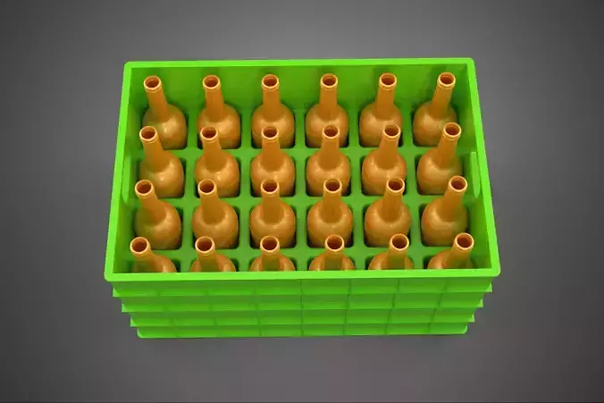 GREEN BOTTLES DRINK CRATE BOX CONTAINER STORAGE TRAY RACK ARRAY