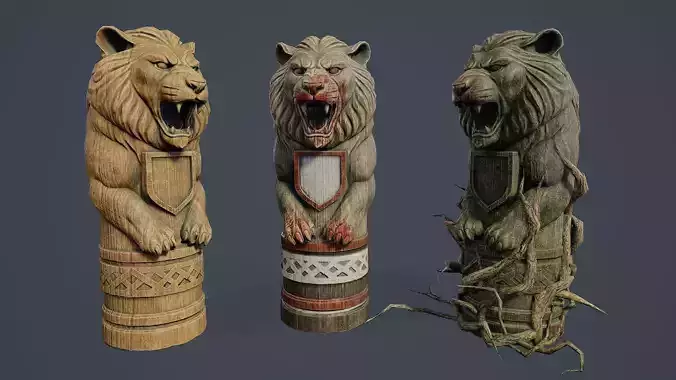 Totem Pole Lion PBR
