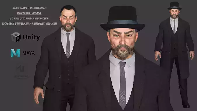 AAA 3D REALISTIC CHARACTER - VICTORIAN or ARISTOCRAT OLD MAN